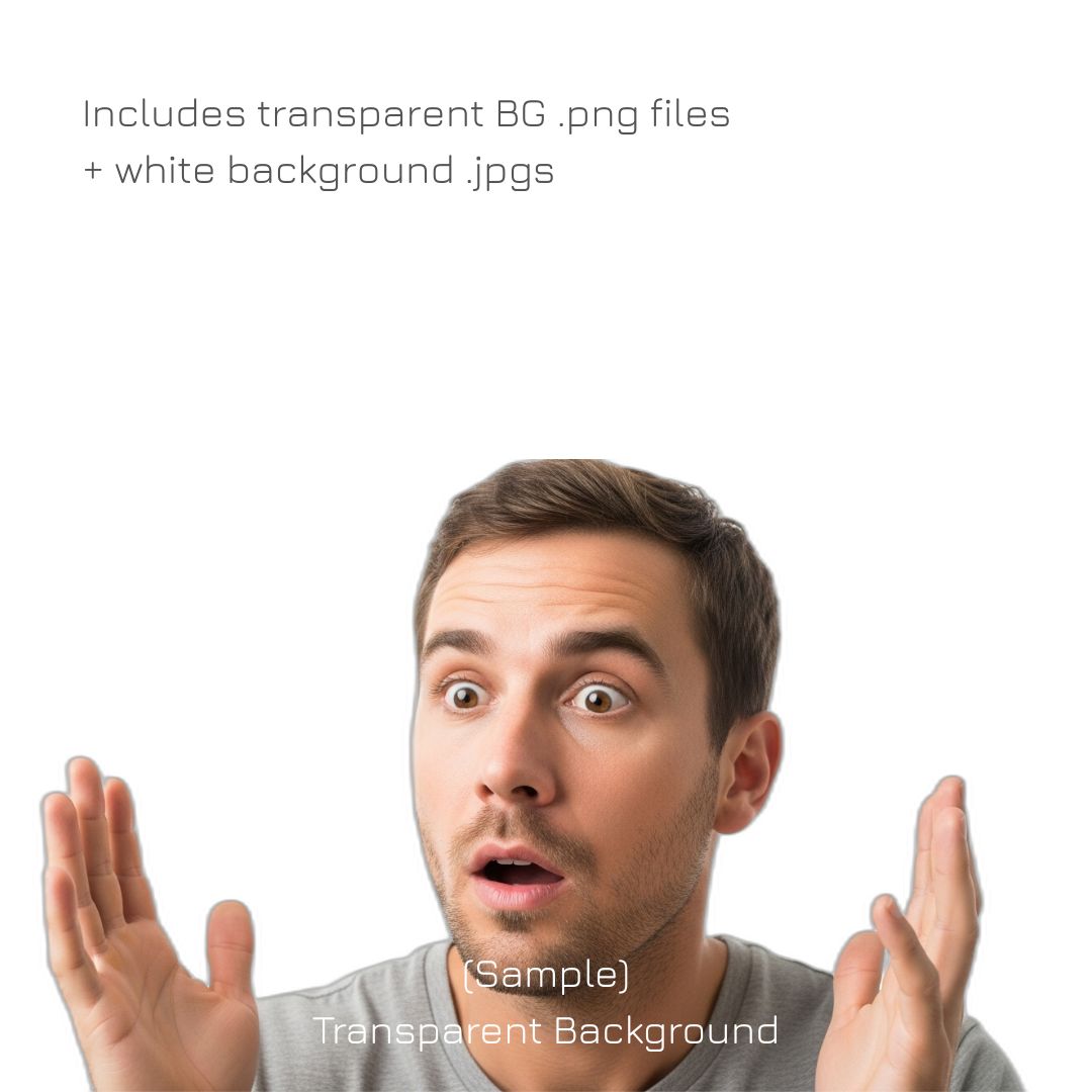 EMOTION EXPLOSION: 74 Original Exaggerated Faces for YouTube Thumbnails (Transparent PNGs + White BG JPGs) – Instant Digital Download - Image 6