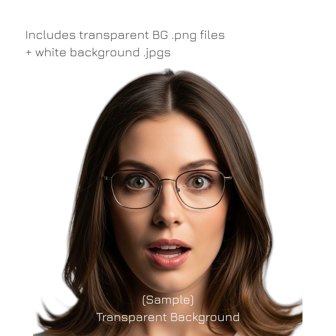 EMOTION EXPLOSION: 74 Original Exaggerated Faces for YouTube Thumbnails (Transparent PNGs + White BG JPGs) – Instant Digital Download - Image 5