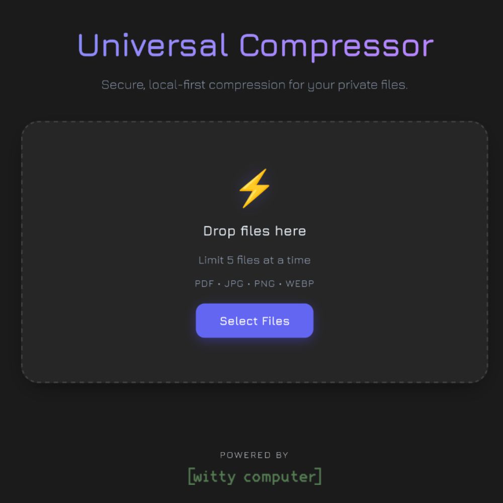 Universal Local Compressor – Private PDF & Image Optimizer (Runs 100% in Your Browser) - Image 2